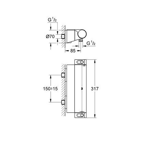 Смеситель для душа Grohe Grohtherm 2000 с термостатом хромированный