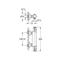 Змішувач для душу Grohe Grohtherm 800 з термостатом, хромований