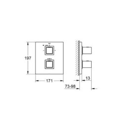 Смеситель для душа Grohe Grohtherm Cube с термостатом (наружная часть) хромированный