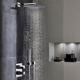 Комплект Grohe Grohtherm Cube (34506000) для душа, термостат скрытого монтажа с тропическим и ручным душем хром
