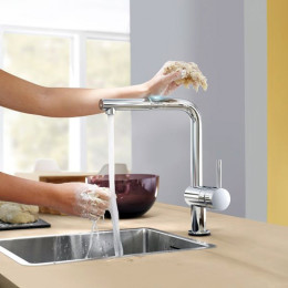 Змішувач для кухні Grohe Minta, хромований, з висувним виливом