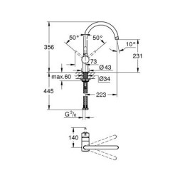 Смеситель для кухни Grohe Minta хромированный