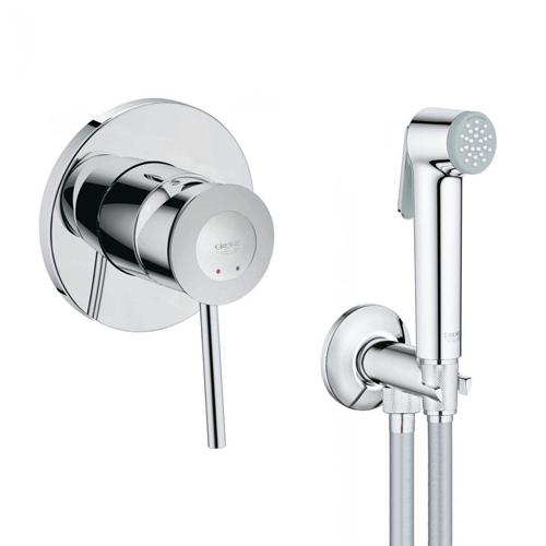 Набор для биде Grohe Bau Classic (2904800S) скрытого монтажа: смеситель c лейкой для биде, шлангом и держателем с запорным вентилем