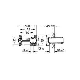 Смеситель Grohe универсальный встроенный (внутренняя часть)