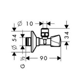 Вентиль угловой Hansgrohe Е 13902000 хром