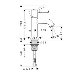 Смеситель для раковины Hansgrohe Talis Classic 14111000 хром