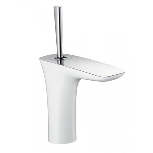 Смеситель для раковины Hansgrohe PuraVida со сливным набором белый хром