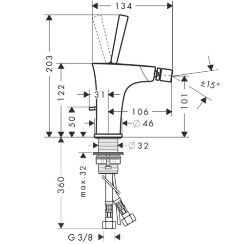 Смеситель для биде Hansgrohe PuraVida белый хром