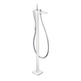 Смеситель для ванны напольный Hansgrohe PuraVida с ручным душем белый хром