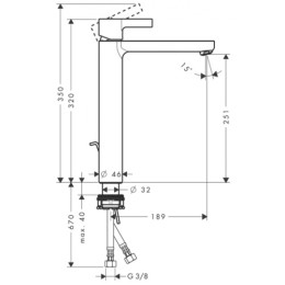 Смеситель для раковины Hansgrohe Metris S Highriser хром