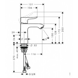 Смеситель для раковины Hansgrohe Metris 110 хром