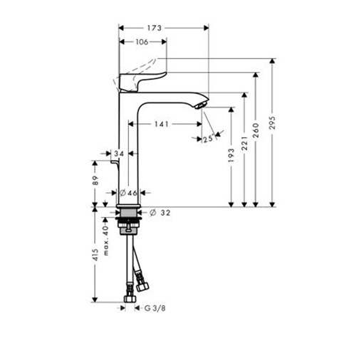 Смеситель для раковины Hansgrohe Metris 200 хром