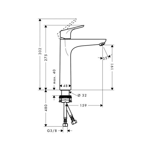 Смеситель для раковины Hansgrohe Focus 190 31518000 хром