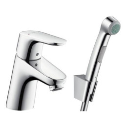 Набор для биде Hansgrohe Focus смеситель хром с цепочкой, гигиенический душ с держателем 