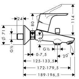 Смеситель для ванны Hansgrohe Focus 31940000 хромированный