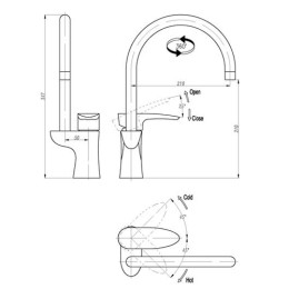 Смеситель для кухни Тритон Модена (Triton Modena) хромированный