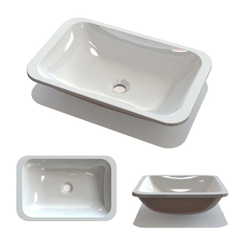 Умивальник Fancy Marble Aileen 550 зі штучного каменю, 55 см, для врізного монтажу на стільницю