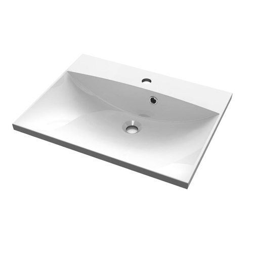 Умывальник Fancy Marble Amelia 600 из искусственного камня 60 см мебельный или врезной в столешницу