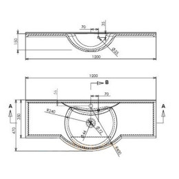 Умывальник Fancy Marble Anna 1200 из искусственного камня 120 см мебельная или подвесная