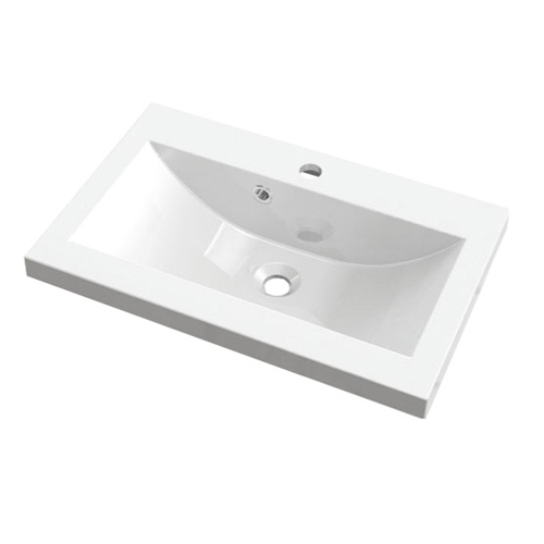 Умивальник Fancy Marble Jody 800 зі штучного каменю, 80 см, меблевий, підвісний або врізний у стільницю