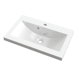 Умивальник Fancy Marble Jody 800 зі штучного каменю, 80 см, меблевий, підвісний або врізний у стільницю