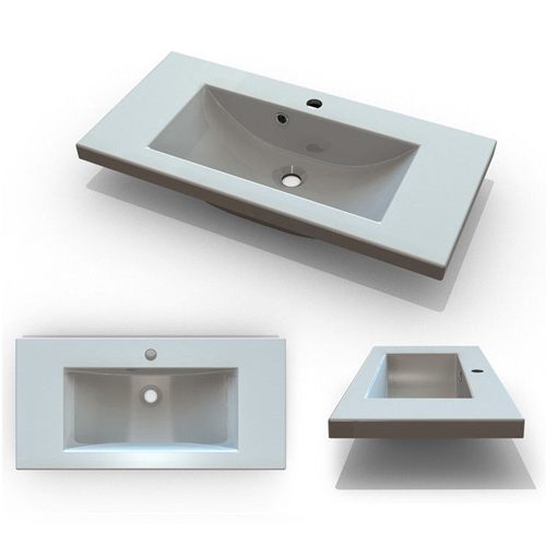 Умивальник Fancy Marble Jody 800 зі штучного каменю, 80 см, меблевий, підвісний або врізний у стільницю