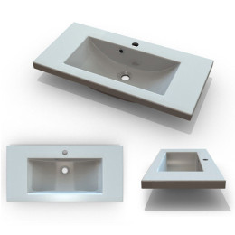Умивальник Fancy Marble Jody 800 зі штучного каменю, 80 см, меблевий, підвісний або врізний у стільницю