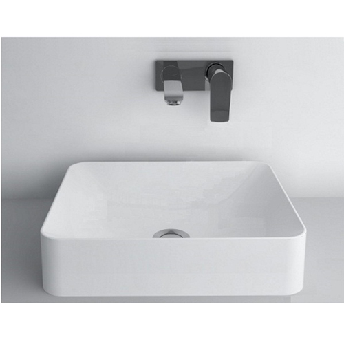 Умивальник Fancy Marble Kim 450 зі штучного каменю, 45 см, меблевий, підвісний або врізний у стільницю