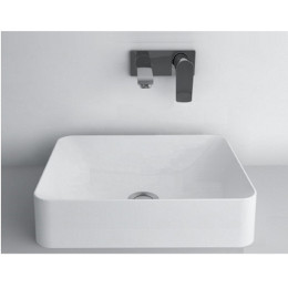 Умивальник Fancy Marble Kim 450 зі штучного каменю, 45 см, меблевий, підвісний або врізний у стільницю