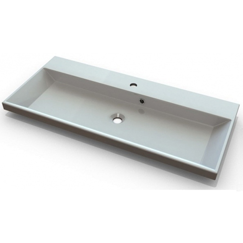 Умывальник Fancy Marble Laurine 1000 из искусственного камня 100 см мебельный, подвесной или врезной в столешницу