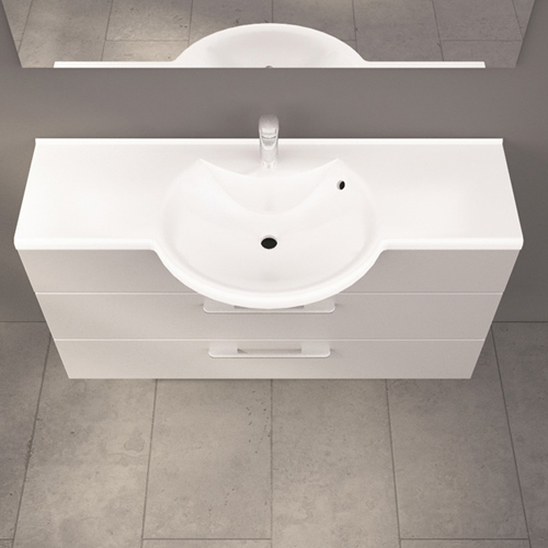 Умывальник Fancy Marble Lena 1400 из искусственного камня 140 см мебельный