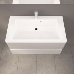 Умывальник Fancy Marble Peggy 850 из искусственного камня 85 см мебельная или врезная в столешницу
