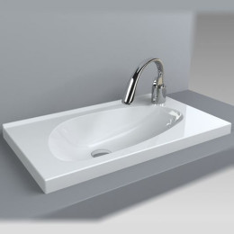 Умывальник Fancy Marble Titania 700 из искусственного камня 70 см мебельная или подвесная