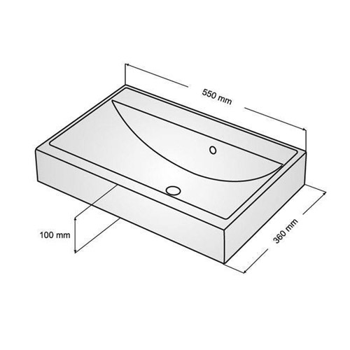 Умывальник Fancy Marble Um 550 из искусственного камня 55 см мебельный или врезной в столешницу