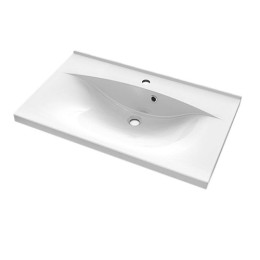 Умивальник Fancy Marble Yonna 800 зі штучного каменю, 80 см, меблевий або врізний у стільницю