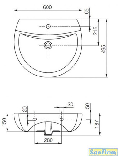 Умывальник Cersanit Arena 60 см