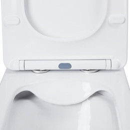 Унітаз Qtap Nando Rimless — компакт підлоговий безобідковий з кришкою та сидінням Slim (мікроліфт)