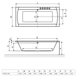 Ванна Excellent Aquaria Lux акриловая 180х80 прямоугольная