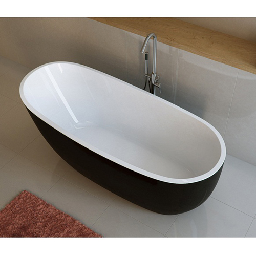 Окремостояча ванна Excellent Comfort, овальна, 175×80 см, суцільнолита, з санітарного акрилу, чорна