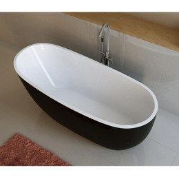 Окремостояча ванна Excellent Comfort, овальна, 175×80 см, суцільнолита, з санітарного акрилу, чорна