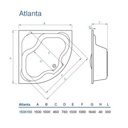 Ванна Koller Pool Atlanta угловая 150х150 акриловая