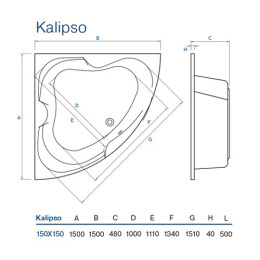 Ванна Koller Pool Kalipso угловая 150х150 акриловая 