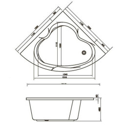 Ванна Koller Pool Kalipso угловая 150х150 акриловая 