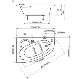Ванна Ravak Asymmetric левосторонняя 150х100 акриловая